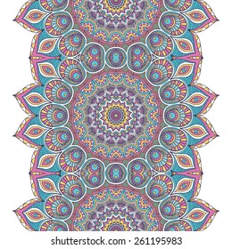 Seamless pattern. Vintage decorative elements. Hand drawn background. Islam, Arabic, Indian, ottoman motifs. Perfect for printing on fabric or paper.