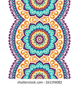 Seamless pattern. Vintage decorative elements. Hand drawn background. Islam, Arabic, Indian, ottoman motifs. Perfect for printing on fabric or paper.
