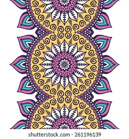 Seamless pattern. Vintage decorative elements. Hand drawn background. Islam, Arabic, Indian, ottoman motifs. Perfect for printing on fabric or paper.