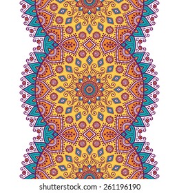 Seamless pattern. Vintage decorative elements. Hand drawn background. Islam, Arabic, Indian, ottoman motifs. Perfect for printing on fabric or paper.