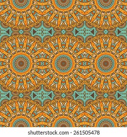 Seamless pattern. Vintage decorative elements. Hand drawn background. Islam, Arabic, Indian, ottoman motifs. Perfect for printing on fabric or paper.