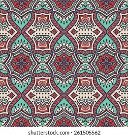 Seamless pattern. Vintage decorative elements. Hand drawn background. Islam, Arabic, Indian, ottoman motifs. Perfect for printing on fabric or paper.