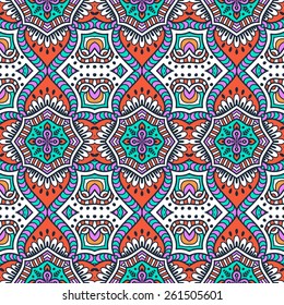 Seamless pattern. Vintage decorative elements. Hand drawn background. Islam, Arabic, Indian, ottoman motifs. Perfect for printing on fabric or paper.