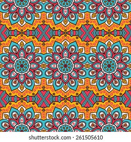 Seamless pattern. Vintage decorative elements. Hand drawn background. Islam, Arabic, Indian, ottoman motifs. Perfect for printing on fabric or paper.