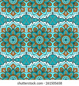 Seamless pattern. Vintage decorative elements. Hand drawn background. Islam, Arabic, Indian, ottoman motifs. Perfect for printing on fabric or paper.