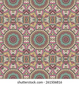 Seamless pattern. Vintage decorative elements. Hand drawn background. Islam, Arabic, Indian, ottoman motifs. Perfect for printing on fabric or paper.