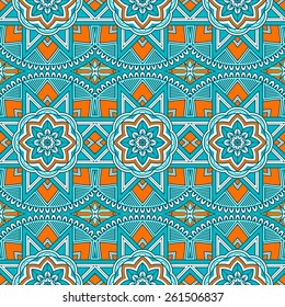 Seamless pattern. Vintage decorative elements. Hand drawn background. Islam, Arabic, Indian, ottoman motifs. Perfect for printing on fabric or paper.