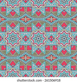 Seamless pattern. Vintage decorative elements. Hand drawn background. Islam, Arabic, Indian, ottoman motifs. Perfect for printing on fabric or paper.