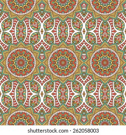 Seamless pattern. Vintage decorative elements. Hand drawn background. Islam, Arabic, Indian, ottoman motifs. Perfect for printing on fabric or paper.