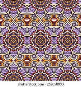 Seamless pattern. Vintage decorative elements. Hand drawn background. Islam, Arabic, Indian, ottoman motifs. Perfect for printing on fabric or paper.