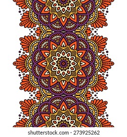 Seamless pattern. Vintage decorative elements. Hand drawn background. Islam, Arabic, Indian, ottoman motifs. Perfect for printing on fabric or paper.