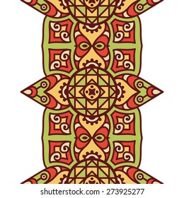 Seamless pattern. Vintage decorative elements. Hand drawn background. Islam, Arabic, Indian, ottoman motifs. Perfect for printing on fabric or paper.