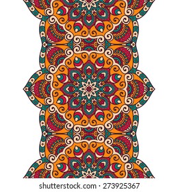 Seamless pattern. Vintage decorative elements. Hand drawn background. Islam, Arabic, Indian, ottoman motifs. Perfect for printing on fabric or paper.