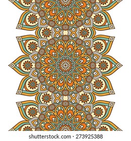 Seamless pattern. Vintage decorative elements. Hand drawn background. Islam, Arabic, Indian, ottoman motifs. Perfect for printing on fabric or paper.