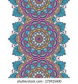 Seamless pattern. Vintage decorative elements. Hand drawn background. Islam, Arabic, Indian, ottoman motifs. Perfect for printing on fabric or paper.