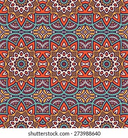 Seamless pattern. Vintage decorative elements. Hand drawn background. Islam, Arabic, Indian, ottoman motifs. Perfect for printing on fabric or paper.