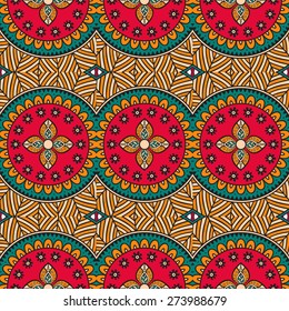 Seamless pattern. Vintage decorative elements. Hand drawn background. Islam, Arabic, Indian, ottoman motifs. Perfect for printing on fabric or paper.
