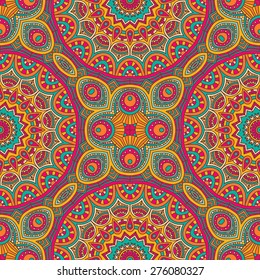 Seamless pattern. Vintage decorative elements. Hand drawn background. Islam, Arabic, Indian, ottoman motifs. Perfect for printing on fabric or paper.
