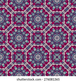 Seamless pattern. Vintage decorative elements. Hand drawn background. Islam, Arabic, Indian, ottoman motifs. Perfect for printing on fabric or paper.