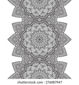 Seamless pattern. Vintage decorative elements. Hand drawn background. Islam, Arabic, Indian, ottoman motifs. Perfect for printing on fabric or paper.