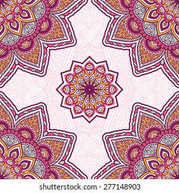 Seamless pattern. Vintage decorative elements. Hand drawn background. Islam, Arabic, Indian, ottoman motifs. Perfect for printing on fabric or paper.