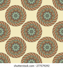 Seamless pattern. Vintage decorative elements. Hand drawn background. Islam, Arabic, Indian, ottoman motifs. Perfect for printing on fabric or paper.