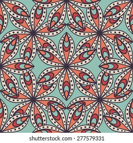 Seamless pattern. Vintage decorative elements. Hand drawn background. Islam, Arabic, Indian, ottoman motifs. Perfect for printing on fabric or paper.