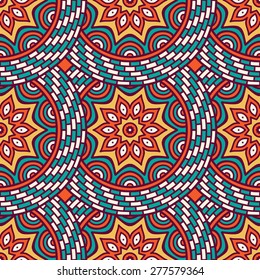 Seamless pattern. Vintage decorative elements. Hand drawn background. Islam, Arabic, Indian, ottoman motifs. Perfect for printing on fabric or paper.