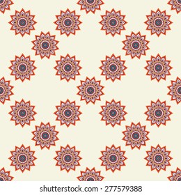 Seamless pattern. Vintage decorative elements. Hand drawn background. Islam, Arabic, Indian, ottoman motifs. Perfect for printing on fabric or paper.