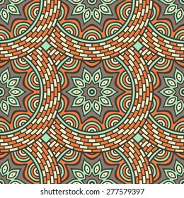 Seamless pattern. Vintage decorative elements. Hand drawn background. Islam, Arabic, Indian, ottoman motifs. Perfect for printing on fabric or paper.