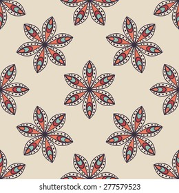 Seamless pattern. Vintage decorative elements. Hand drawn background. Islam, Arabic, Indian, ottoman motifs. Perfect for printing on fabric or paper.