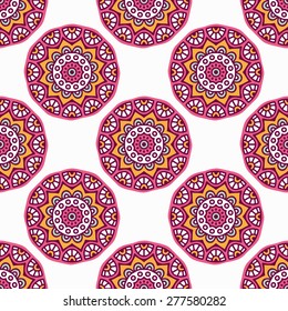 Seamless pattern. Vintage decorative elements. Hand drawn background. Islam, Arabic, Indian, ottoman motifs. Perfect for printing on fabric or paper.