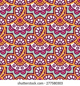 Seamless pattern. Vintage decorative elements. Hand drawn background. Islam, Arabic, Indian, ottoman motifs. Perfect for printing on fabric or paper.