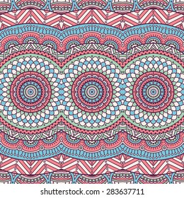 Seamless pattern. Vintage decorative elements. Hand drawn background. Islam, Arabic, Indian, ottoman motifs.