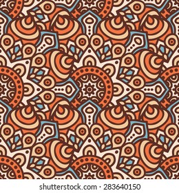 Seamless pattern. Vintage decorative elements. Hand drawn background. Islam, Arabic, Indian, ottoman motifs.