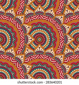 Seamless pattern. Vintage decorative elements. Hand drawn background. Islam, Arabic, Indian, ottoman motifs.