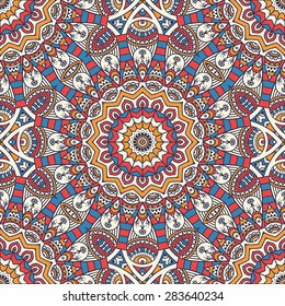Seamless pattern. Vintage decorative elements. Hand drawn background. Islam, Arabic, Indian, ottoman motifs.
