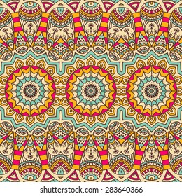 Seamless pattern. Vintage decorative elements. Hand drawn background. Islam, Arabic, Indian, ottoman motifs.