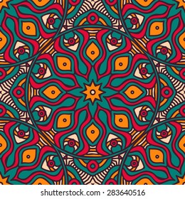 Seamless pattern. Vintage decorative elements. Hand drawn background. Islam, Arabic, Indian, ottoman motifs.