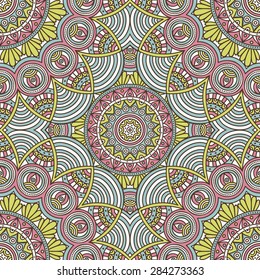 Seamless pattern. Vintage decorative elements. Hand drawn background. Islam, Arabic, Indian, ottoman motifs.