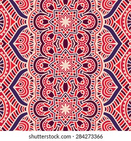 Seamless pattern. Vintage decorative elements. Hand drawn background. Islam, Arabic, Indian, ottoman motifs.