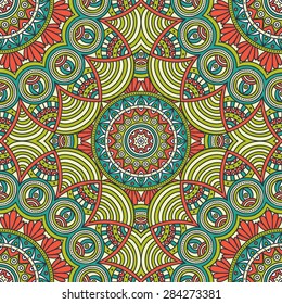 Seamless pattern. Vintage decorative elements. Hand drawn background. Islam, Arabic, Indian, ottoman motifs.