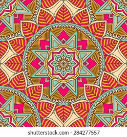 Seamless pattern. Vintage decorative elements. Hand drawn background. Islam, Arabic, Indian, ottoman motifs.