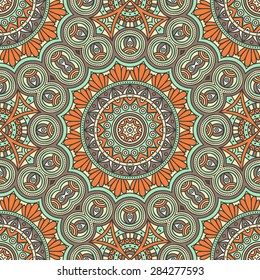 Seamless pattern. Vintage decorative elements. Hand drawn background. Islam, Arabic, Indian, ottoman motifs.