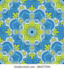 Seamless pattern. Vintage decorative elements. Hand drawn background. Islam, Arabic, Indian, ottoman motifs.