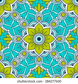 Seamless pattern. Vintage decorative elements. Hand drawn background. Islam, Arabic, Indian, ottoman motifs.