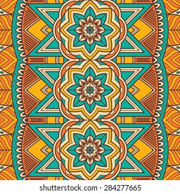 Seamless pattern. Vintage decorative elements. Hand drawn background. Islam, Arabic, Indian, ottoman motifs.