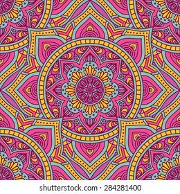 Seamless pattern. Vintage decorative elements. Hand drawn background. Islam, Arabic, Indian, ottoman motifs.