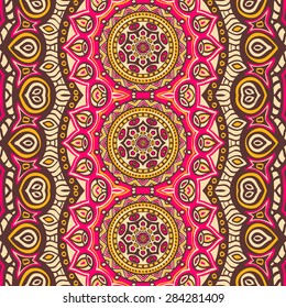 Seamless pattern. Vintage decorative elements. Hand drawn background. Islam, Arabic, Indian, ottoman motifs.