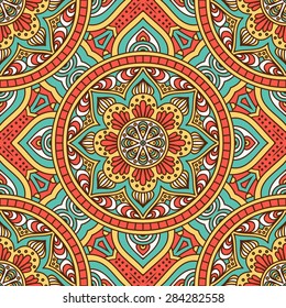 Seamless pattern. Vintage decorative elements. Hand drawn background. Islam, Arabic, Indian, ottoman motifs.